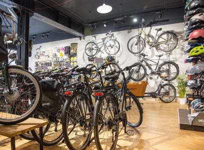 Intérieur magasin de vélos Rouen